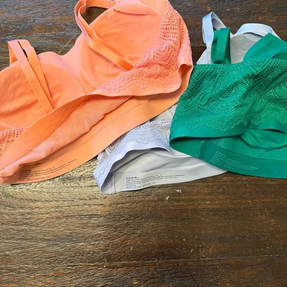 Lot of 3 Soma Enbliss Luxe Lace Back Bralette M - Picture 9 of 10